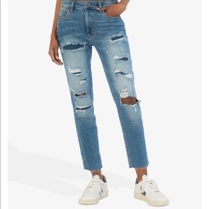 Kut from the Kloth Rachael Ab Fab distressed mom jean